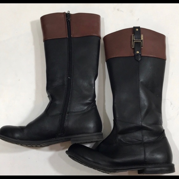 Black/Brown Hilfiger Andrea Eq Boots H-Charm 3 - Picture 4 of 8